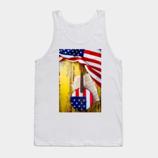 American Banjo With American Flag Tank Top